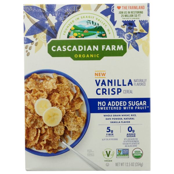 CASCADIAN FARM: Vanilla Crisp Cereal, 12.5 oz