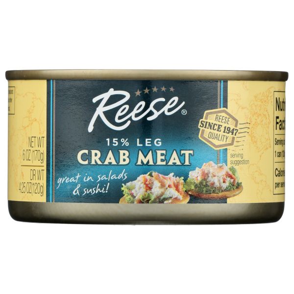 REESE: 15 Percent Leg Crab Meat, 6 oz