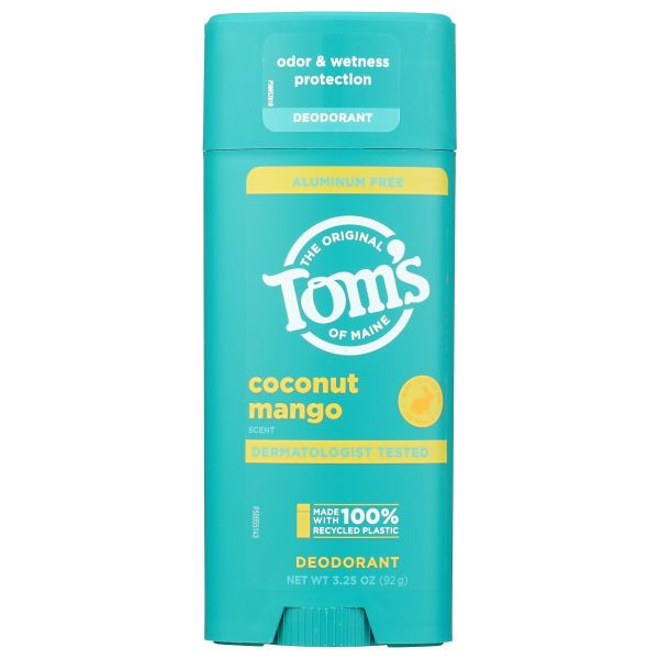 TOMS OF MAINE: Coconut Mango Deodorant Stick, 3.25 oz