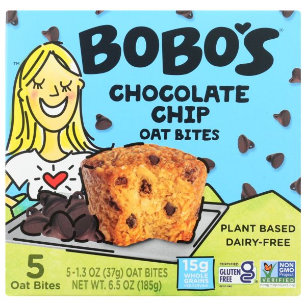 BOBOS OAT BARS: Original With Chocolate Chips Oat Bites 5Pk, 6.5 oz
