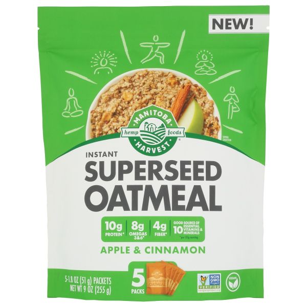MANITOBA HARVEST: Superseed Oatmeal Apple and Cinnamon, 9 oz