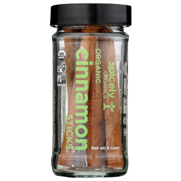 SPICELY ORGANICS: Organic Cinnamon Sticks Jar, 6 pc