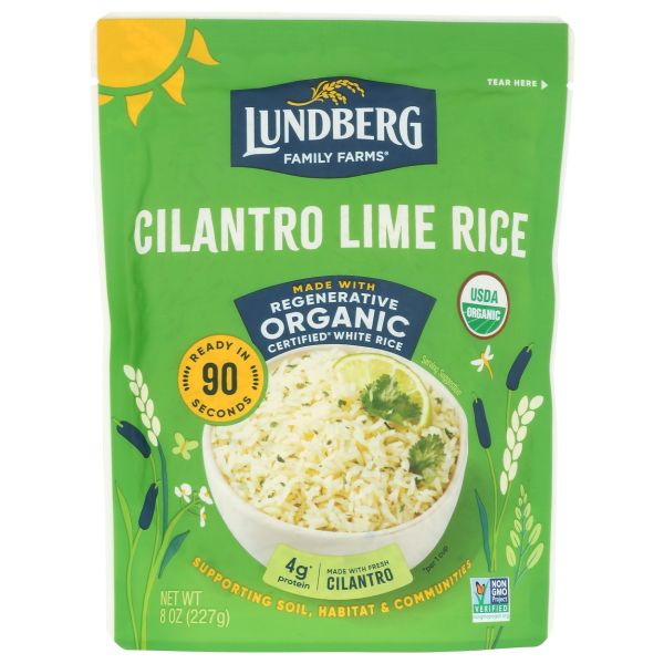 LUNDBERG: Organic 90 Second Cilantro Lime Rice, 8 oz