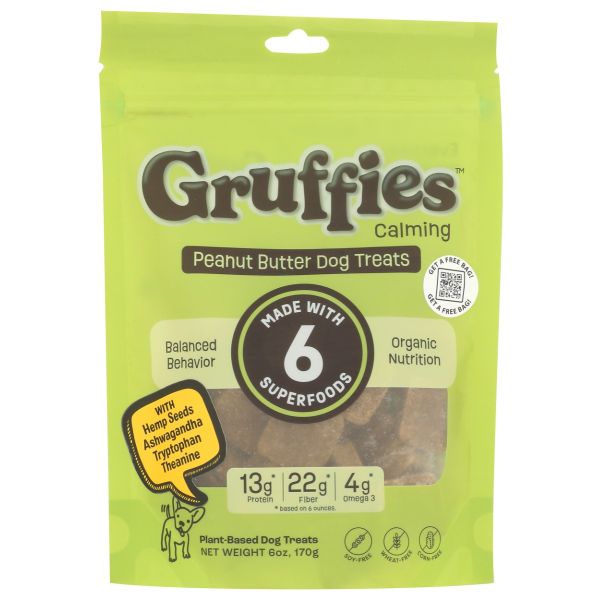 GRUFFIES: Calming Peanut Butter Dog Treat, 6 oz