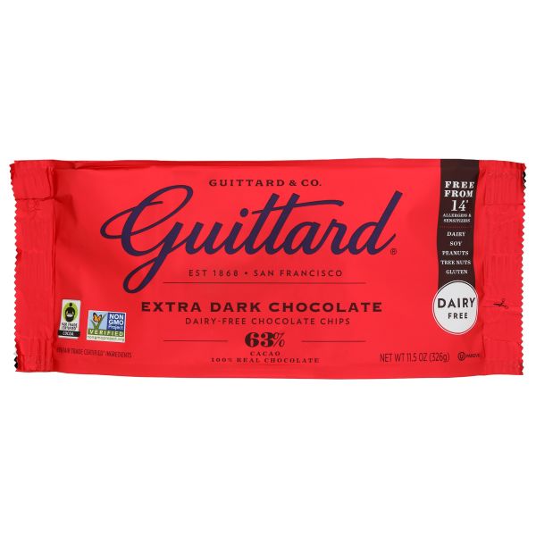 GUITTARD: Extra Dark Chocolate Baking Chips, 11.5 oz