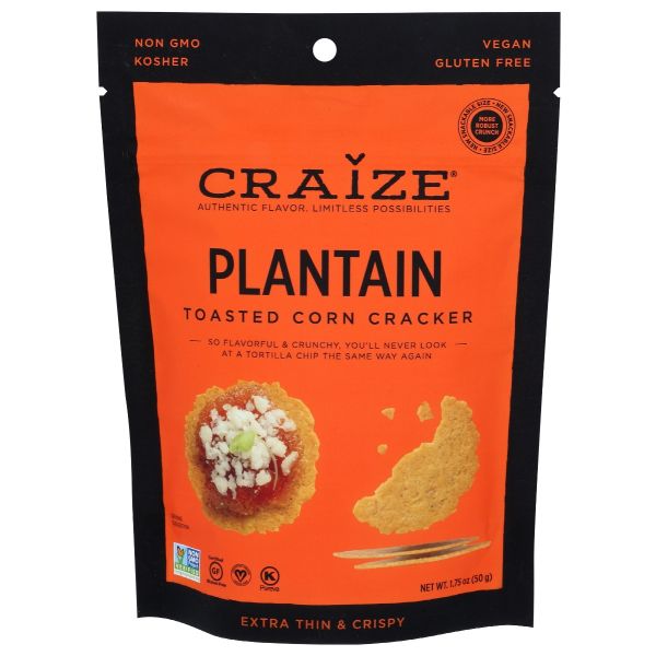 CRAIZE: Plantain Toasted Corn Crackers, 1.75 oz