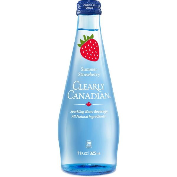 CLEARLY CANADIAN: Summer Strawbry Sparkling Water, 11 fo