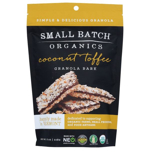 SMALL BATCH ORGANICS: Coconut Toffee Granola Bark, 8 oz