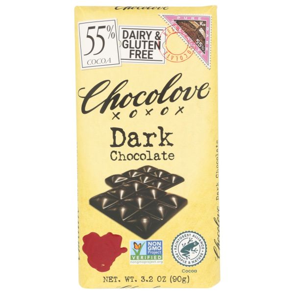 CHOCOLOVE: 55 Percent Dark Chocolate Bar, 3.2 oz