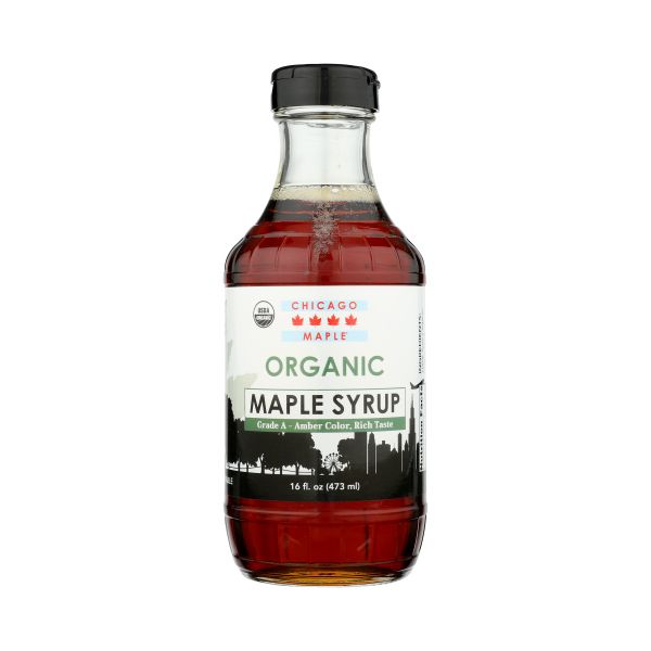 CHICAGO MAPLE: Organic Maple Syrup Glass, 16 fo