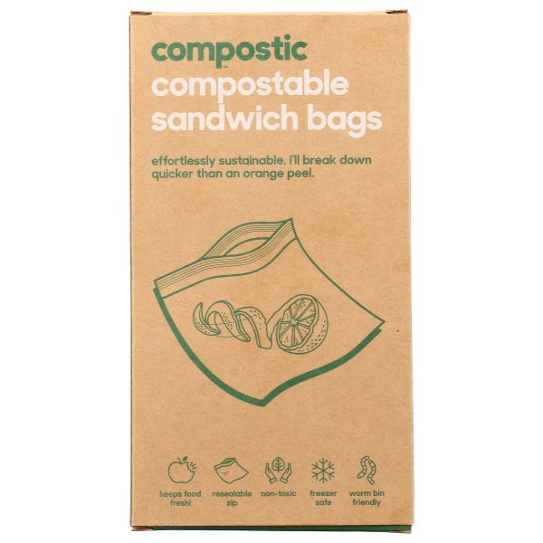 COMPOSTIC: Compostable Sandwich Bags, 20 ea