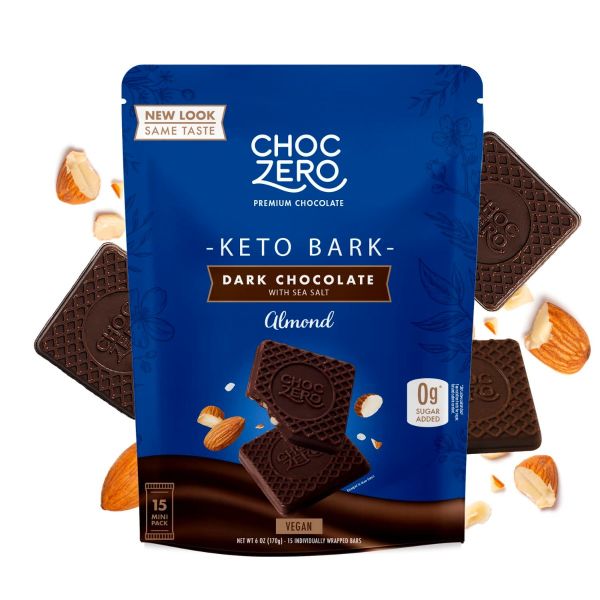 CHOCZERO: Keto Bark Dark Chocolate Almond with Sea Salt, 6 oz