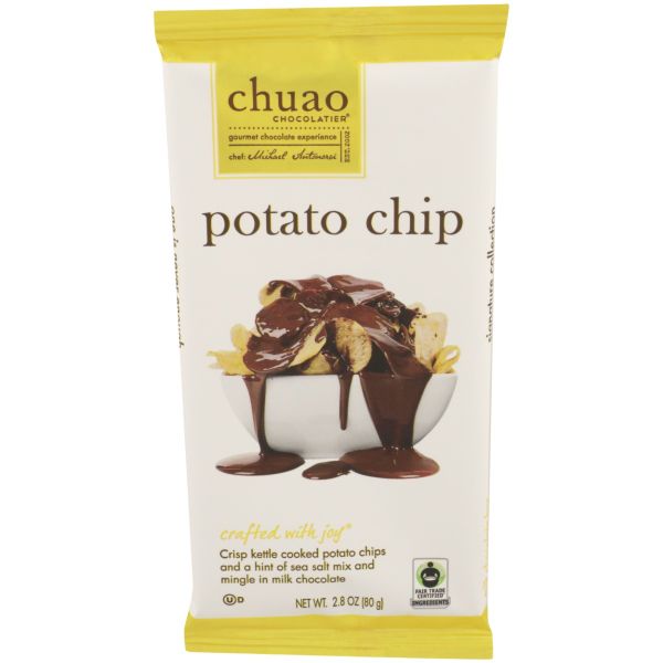 CHUAO CHOCOLATIER: Potato Chip Milk Chocolate Bar, 2.8 oz