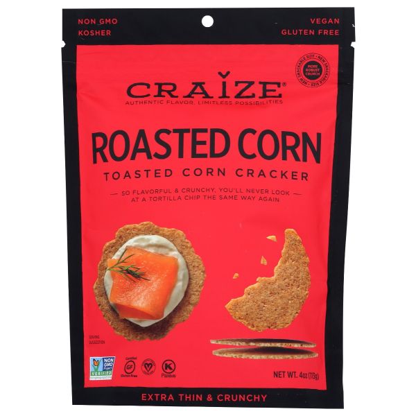 CRAIZE: Roasted Corn Crackers, 4 oz