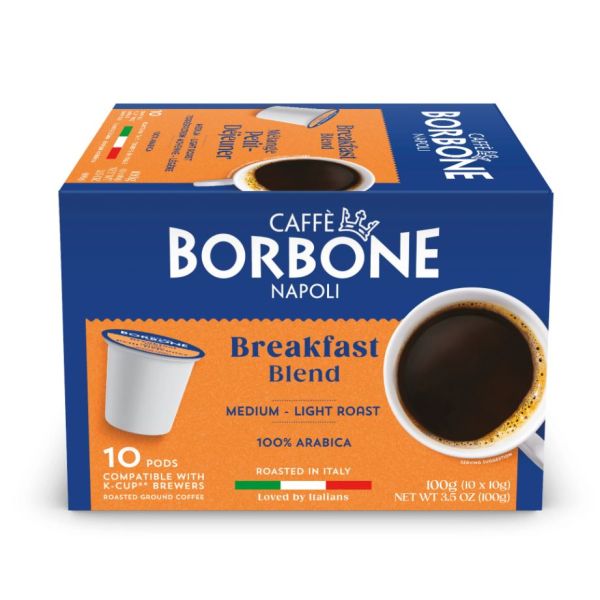 CAFFE BORBONE: Breakfast Blend Kcup Coffee, 10 pc