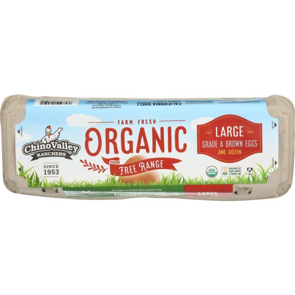 CHINO VALLEY: Organic Free Range Large Grade A Brown Eggs, 1 dz