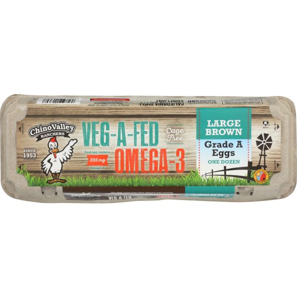 CHINO VALLEY: Veg A Fed Omega 3 Large Brown Eggs, 1 dz