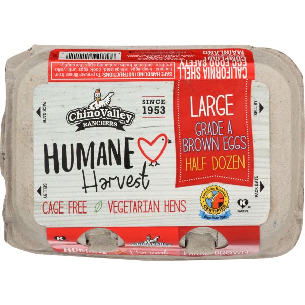 CHINO VALLEY: Humane Harvest Large Brown Eggs, 0.5 dz
