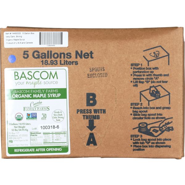 COOMBS FAMILY FARMS: Maple Syrup Dark Strong Taste Organic, 5 ga