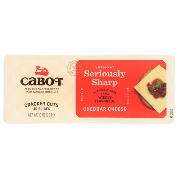 CABOT: Seriously Sharp Cheddar Cheese Cracker Cut Slices Tray, 10 oz
