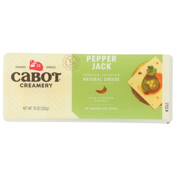 CABOT: Premium Pepper Jack Cheese Cracker Cut Slices Tray, 10 oz