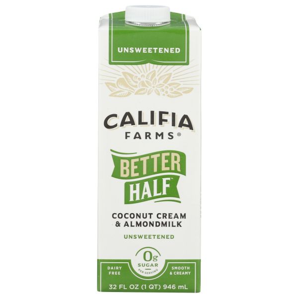 CALIFIA: Better Half Unsweetened Coconut Cream and Almondmilk Creamer, 32 fo