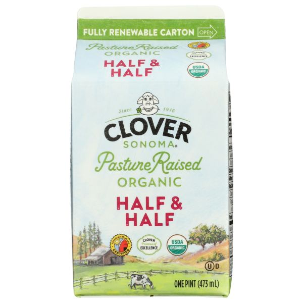 CLOVER SONOMA: Organic Half and Half, 16 oz