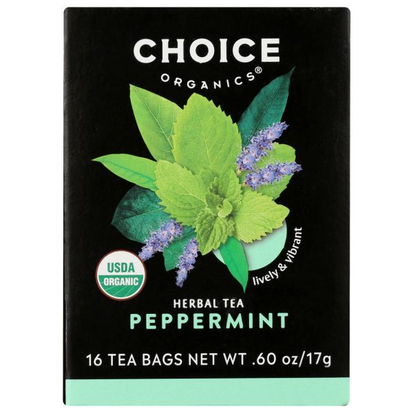 CHOICE TEA: Organic Peppermint Tea, 16 bg