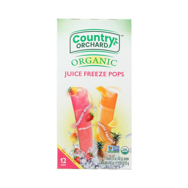 COUNTRY ORCHARD: Strawberry Mango Orange Pineapple Juice Freeze Pops, 18 oz
