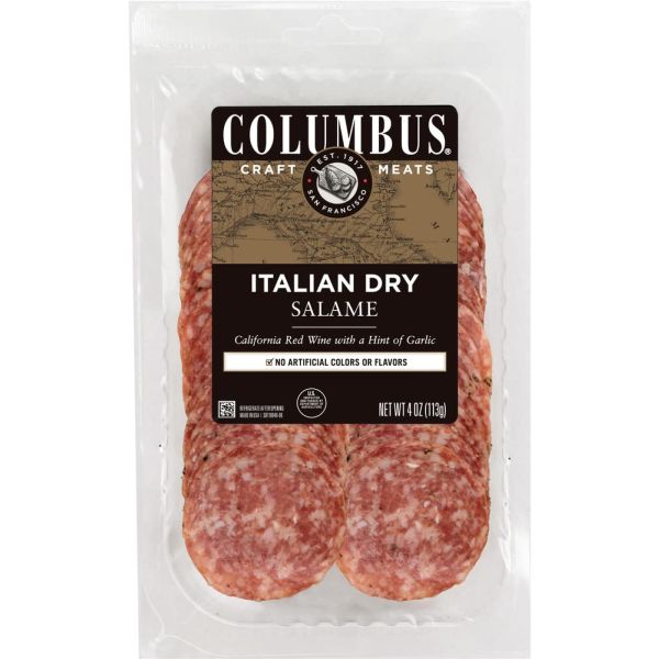 COLUMBUS: Sliced Dry Italian Salame, 4 oz