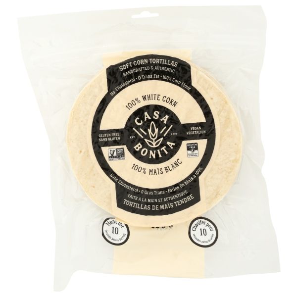 CASA BONITA: White Corn Tortillas 4 Count, 450 gm