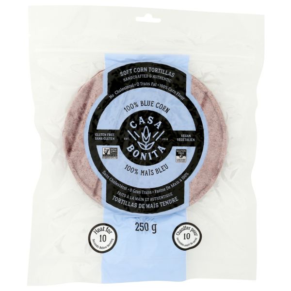 CASA BONITA: Blue Corn Tortillas 4 Count, 250 gm