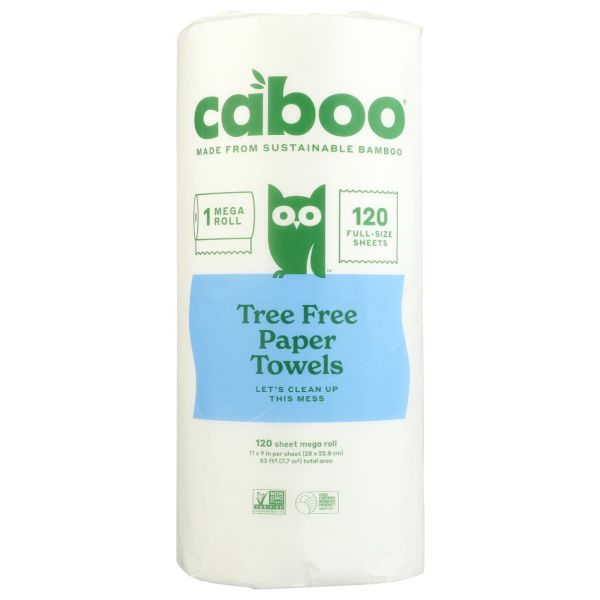 CABOO: Tree Free Bamboo Toilet Paper 8Pk 120 Sheets, 1 ea