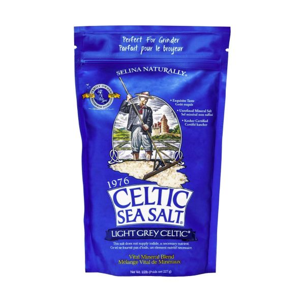 CELTIC: Light Grey Celtic Sea Salt Pouch, 8 oz