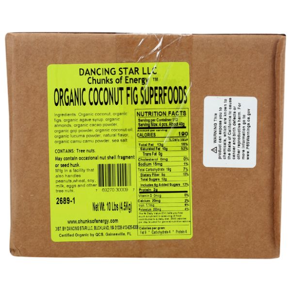 CHUNKS OF ENERGY: Coconut Fig Superfood, 10 lb