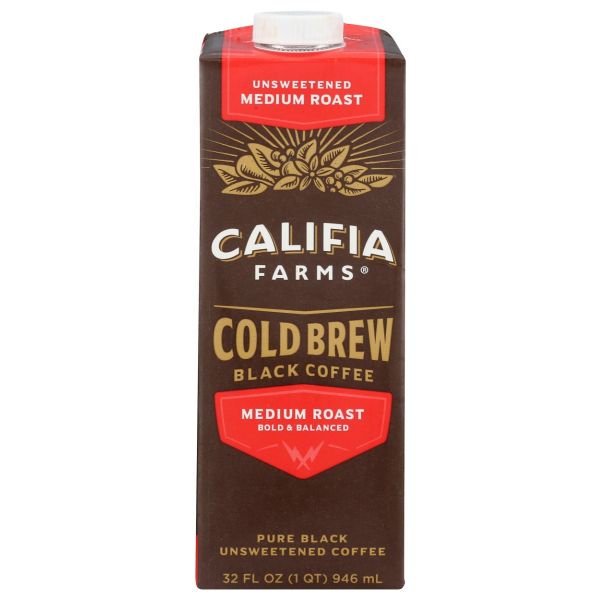 CALIFIA: Cold Brew Coffee Pure Black Medium Roast, 32 fo