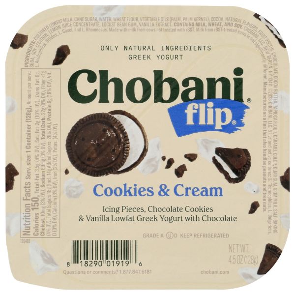 CHOBANI: Flip Cookies and Cream Yogurt, 4.5 oz