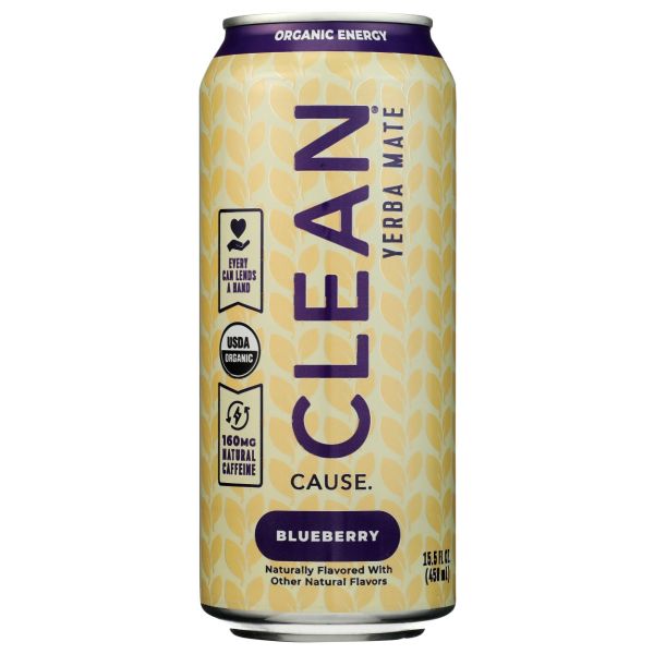 CLEAN CAUSE: Blueberry Non Carbonated Organic Yerba Mate, 15.5 oz