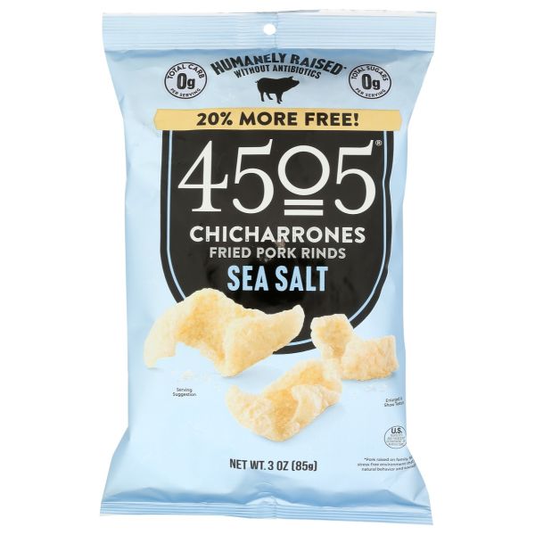 4505 MEATS: Sea Salt Fried Pork Rinds, 3 oz