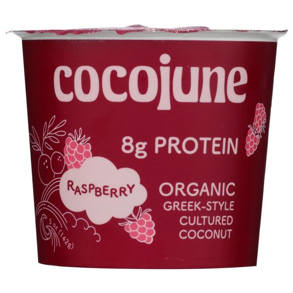 COCOJUNE: Raspberry Organic Greek Style Coconut, 5 oz