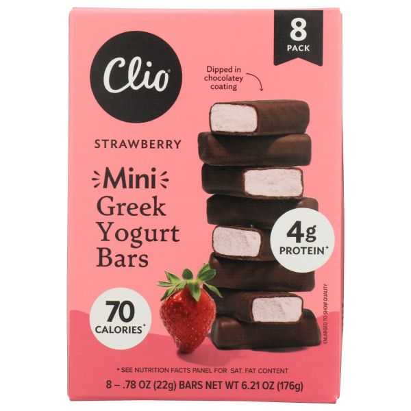 CLIO: Strawberry Dark Chocolate Mini Greek Yogurt Bars, 6.21 oz