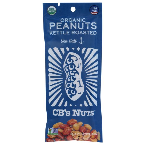 CBS NUTS: Organic Kettle Roasted Peanuts Sea Salt, 1.5 oz