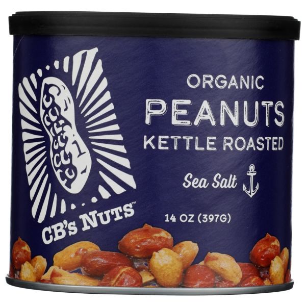 CBS NUTS: Organic Kettle Roasted Peanuts Sea Salt, 14 oz