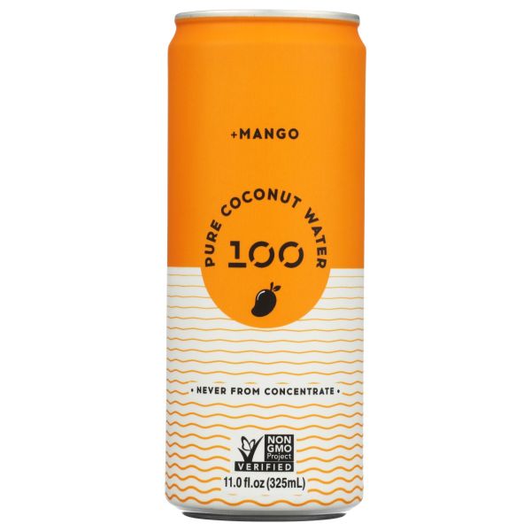 100 COCONUTS: Pure Coconut Mango Water, 11 fo