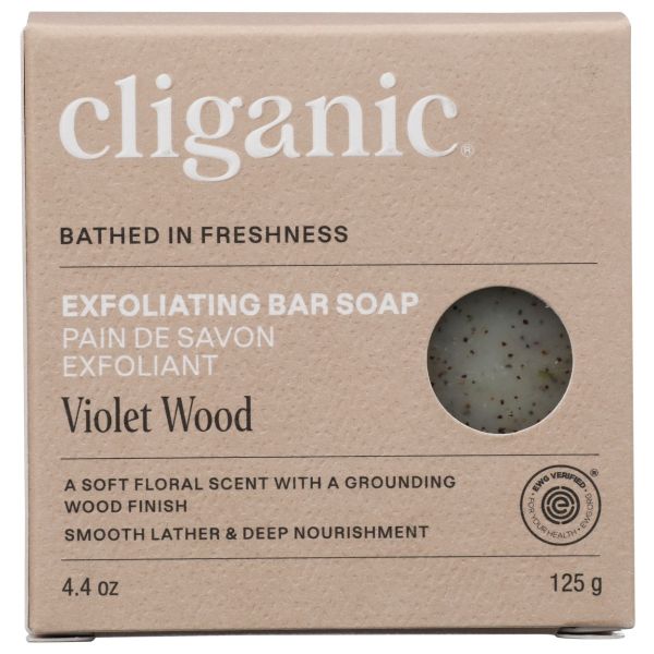 CLIGANIC: Violet Wood Soap Bar, 4.4 oz