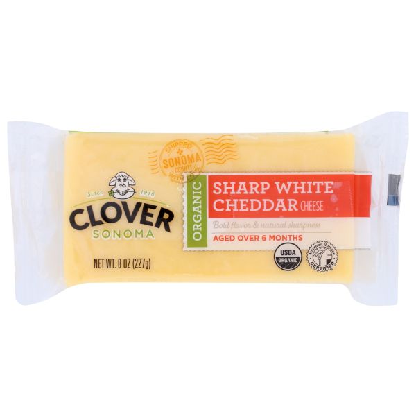 CLOVER SONOMA: Organic Sharp White Cheddar Cheese Block, 8 oz