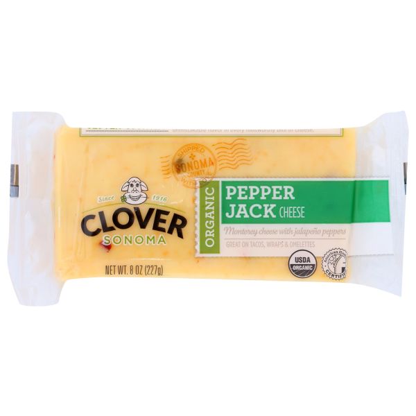 CLOVER SONOMA: Organic Pepper Jack Cheese Block, 8 oz