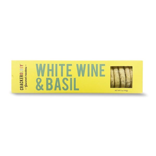 CRACKEROLOGY: White Wine and Basil Crackers, 5 oz