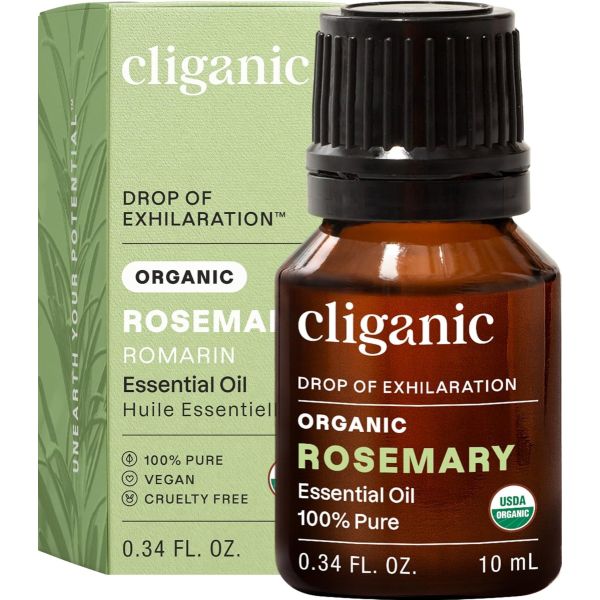 CLIGANIC: Organic Rosemary Essential Oil, 0.33 fo