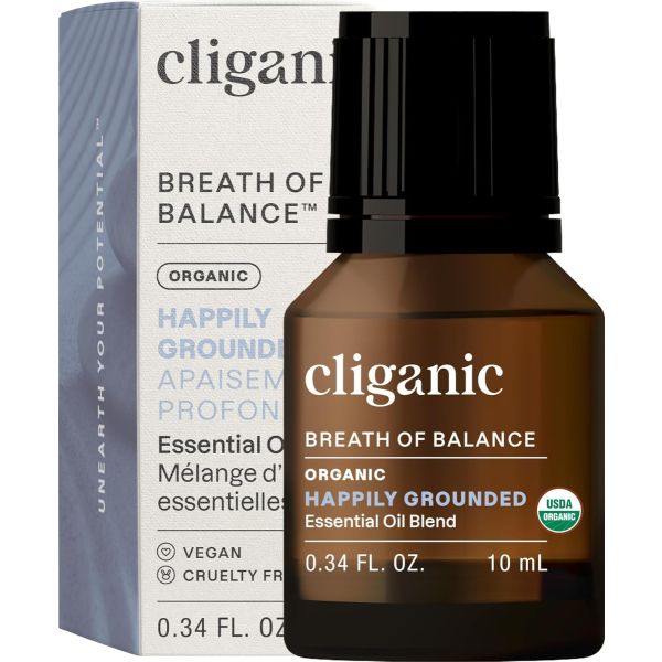 CLIGANIC: Organic Happily Grounded Essential Oil, 0.33 fo